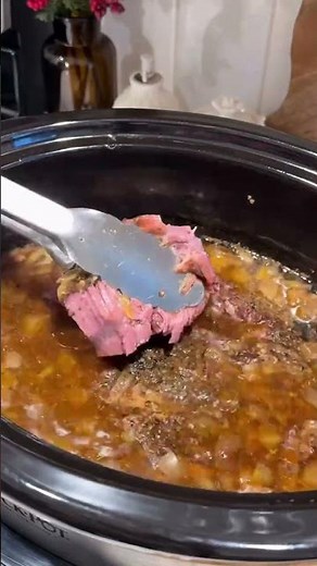 This Simple Slow Cooker Pot Roast is made with a chuck roast and cooks low and slow