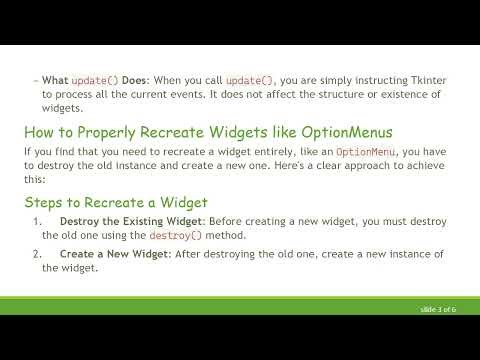 How to Recreate Widgets in Tkinter: Understanding the update() Method