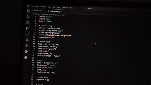 #python #programming #pythonprojects #snakegame #internpe | Poorna R