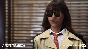 Deep cover. Even deeper. Deepest cover. Watch this clip, then give Angie a name for each of her undercover personas. | Angie Tribeca
