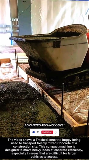 Tracked Concrete Buggy Transporting Fresh Concrete on Site !! #innovation #tool #ideas