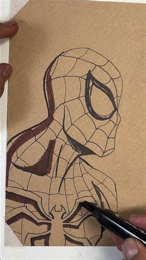 Drawing Spider-Man for 40 Minutes... in 40 Seconds! 🕷️ #shorts #drawing #spider-man #comicart