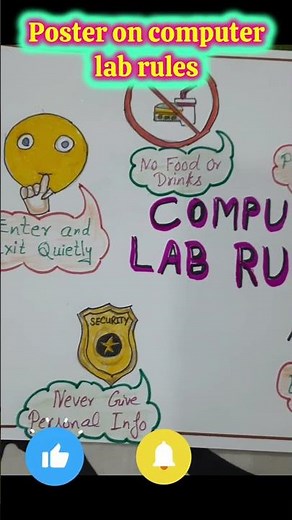 Make poster on 'Computer Lab Rules' on A4 sheet #activity #artanddrawing #drawing #creativepassion