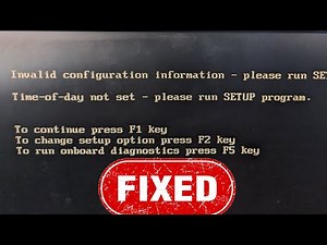 Fix Invalid Configuration information -please run SETUP program