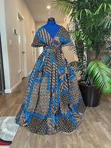 African Dress/ Ankara Dress/blue Ankara Dress/ African Clothing for Women/l/african Print Dress/plus Size/african Wedding Dress/simone Dress - Etsy