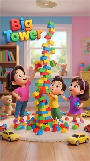 Amazing Block Stackers l Building Our Tallest Tower Together #shorts #shortvideo #kidslearning