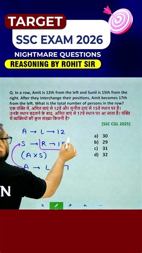 🔥 RANKING TRICKS | SSC EXAMS 2026 | REASONING BY ROHIT SIR #ssc #ssccgl #radianmensa