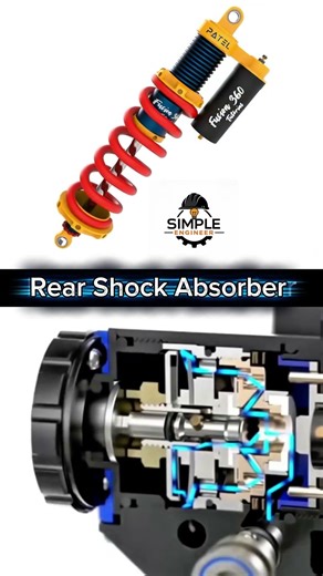 Rear Shock Absorber Working Explained 🔧 | How Suspension System Works in Bikes & Cars #automobile