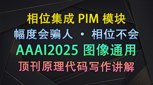 别只盯着卷积了！相位不变性：从频率域“相位”入手，让RGB图像在浓雾中“看清”轮廓！| 即插即用模块与论文写作【V1代码讲解204】