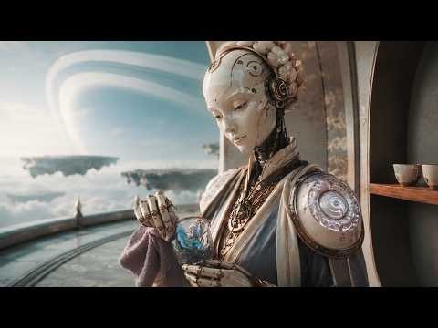 Retro-Futuristic SF Visual Journey: A Day Beneath the Ringed Planet