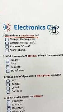 Electronics Quiz: Can You Pass This Quick Test? #quiz #electronics #electronicsquiz #electrical