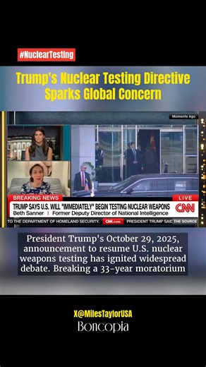 Trump's Nuclear Testing Directive Sparks Global Concern President Trump's October 29, 2025, announcement to resume U.S. nuclear weapons testing has ignited widespread debate. Breaking a 33-year moratorium, this move aims to counter perceived threats from rivals like China and Russia. However, experts warn of escalation risks and environmental impacts. The timing, just before a summit with Xi Jinping, raises diplomatic concerns. As the world watches, the balance between security and stability han