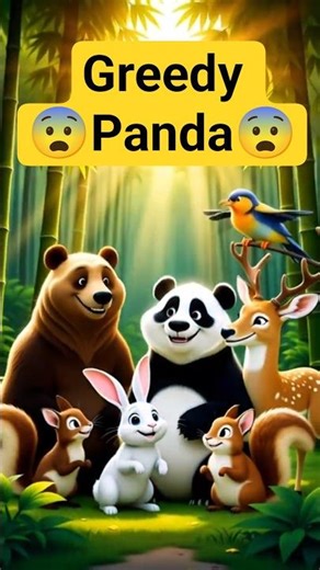 🐼 Greedy panda learns to share! | Motivational Story In English | #Shorts #ai #kidsstory