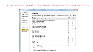 Attempting to open a file that has been blocked by your File Block settings in the Trust Center. | Viết bởi nhacdohatinh