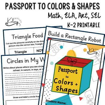 2D Shape Attributes Sort & Colors Passport | Math Geometry Worksheet & Craft