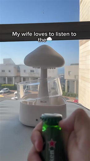 Cloud Mushroom Humidifier 450ML Raindrop Air Humidifier with Remote LED Mood Light for Bedroom