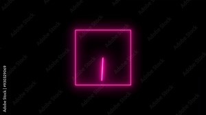 Clock icon animation rectangle frame. time animation.4k.Abstract new analog clock icon animation.