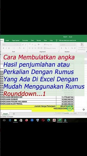 Cara Membulatkan Angka Hasil Penjumlahan Atau Perkalian Dengan Mudah#excel