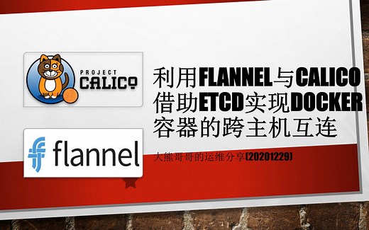 大熊哥哥的运维分享(20201230) - 利用Flannel与Calico实现docker容器跨主机互联