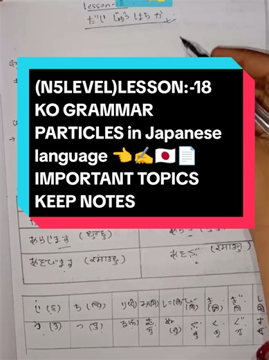 Japanese Grammar Particles: N5 Level Lesson 18