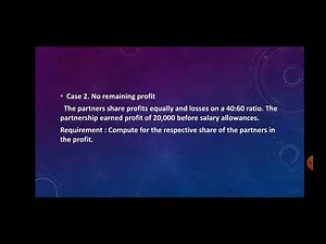 Partnership Operation/Distribution of Profits and losses-Part 3, Salaries.