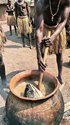 Giant Fish Head Feast! #Shorts #ImaniTribe #WildFood