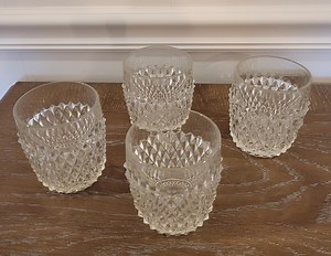 Set of 4 Vintage Indiana Glass Diamond Point Clear Old Fashioned or Rock Glasses - Etsy