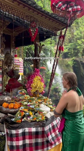 POV: Cleansing your energy under the sacred waterfall — mind, body, and spirit reborn. 🌿💧#purification #melukat