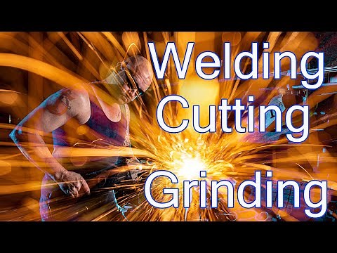 How to photograph welding cutting and grinding industrial images. Slow shutter speeds and safety.