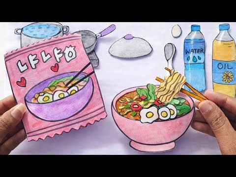 🎀Paperdiy🎀 라면 끓여먹기 🍜 , 종이놀이 Cooking Korean Ramen