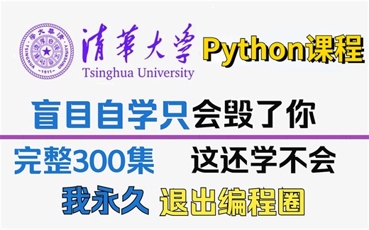 【B站最全】清华大学内部Python教程，大佬独家教学，从零基础到就业精通！全程手把手教导！学不会你来找我！