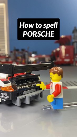 How to spell PORSCHE! 😂 #legotiktok #legospeedchampions #lego #legocars #fyp #legotok #viral #foryou #speedchampions #speedchampionsraceway #porsche #hellcat #spell