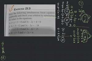 EXERCISE 2I.J solve the following simultaneous linear equation ... | Filo