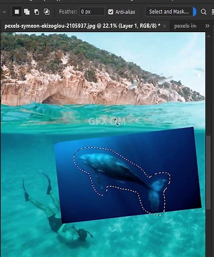 How to blend and merge two diffrent layers in photoshop 2024