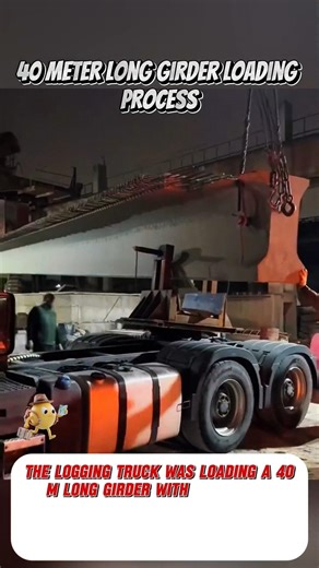 40 meter long girder loading process#shortvideos #truklogging #americanhistory