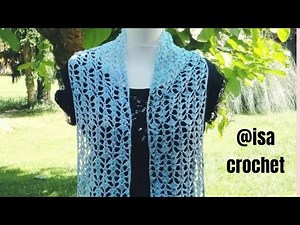 ♥️TUTO POINT FANTAISIE AU CROCHET POUR ECHARPE ÉTOLE, PULL ETC... ➡️ N°001.