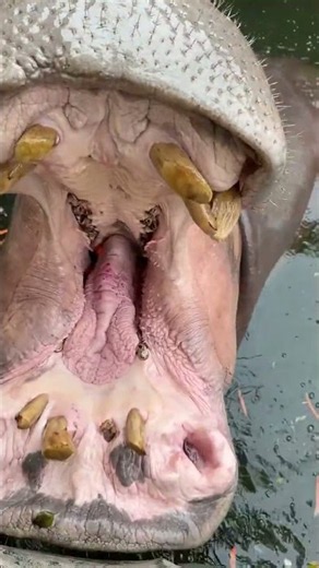Hippo Swallows a Giant Pumpkin Whole in Seconds #Hippo