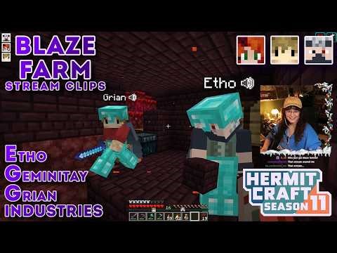 E.G.G. Industries Create a Blaze Farm | Stream Clips | Hermitcraft Season 11