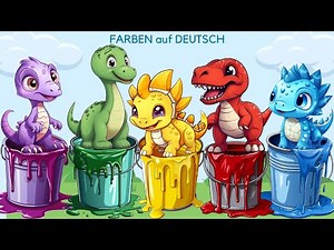 Learning Colors in German for Kids: Color Magic with Dinosaurs and Pictures | German