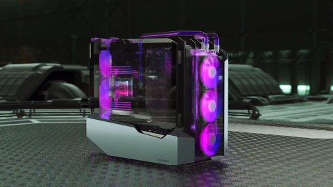 Nautica Antec Supreme Series Cannon, 2 Individual Liquid Cooling Systems, GPU Front & Side Mount, 3 x 360mm Radiators, Type-C & USB3.0, Snap-in Side Panel, Full Tower E-ATX Gaming Case, Black