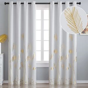 [Hot Item] Thermal Insulated Room Darkening Window Curtains with Wave Line and Dots Printed