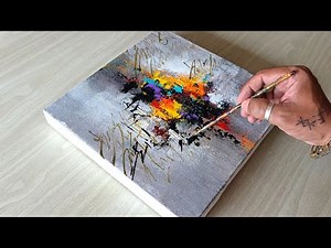 Easy Acrylic Painting Technique / Abstract Painting Demo / Relaxing