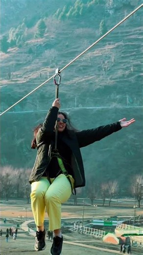 Ziplining in Pahalgam?! Hell Yes!! #shorts #youtubeshorts #relatable #pahalgam #kashmir #foryou