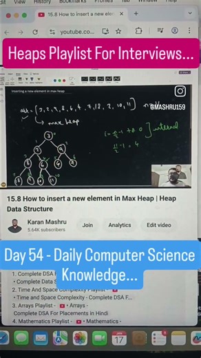Inserting a new element in a max heap #shorts #ytshorts #heapDataStructure #heaps #maxheap #faang
