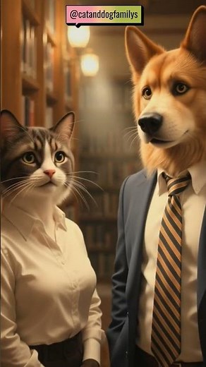 📚 A Quiet Library Meeting That Changed Everything 🐶🐱 #youtubeshorts #cat #catanddog #funny #viral