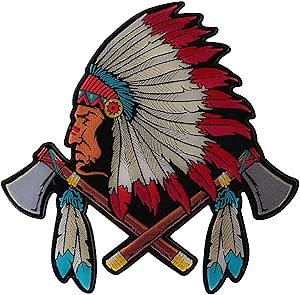 Indian Axes and Feathers Patch, Large Indian Patches (PL3849)