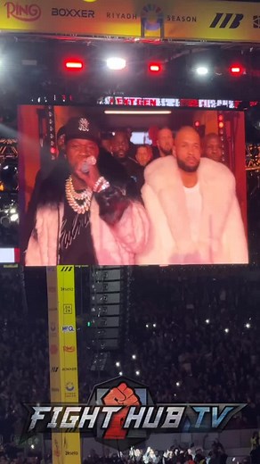 Here comes 50 cent and Chris Eubank Jr!!! 🔥 What an epic ring walk!! #Boxing #EubankBenn2 | Fight Hub TV