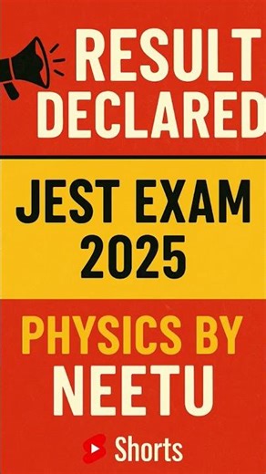 #JEST 2025 #physicsResult Out