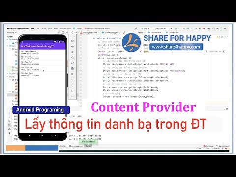 Android Programming - Content Provider - lấy thông tin trong danh bạ điện thoại