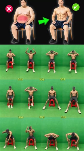 Chair Workout for Belly Fat 💪 | 30s Home Exercise | Shorts